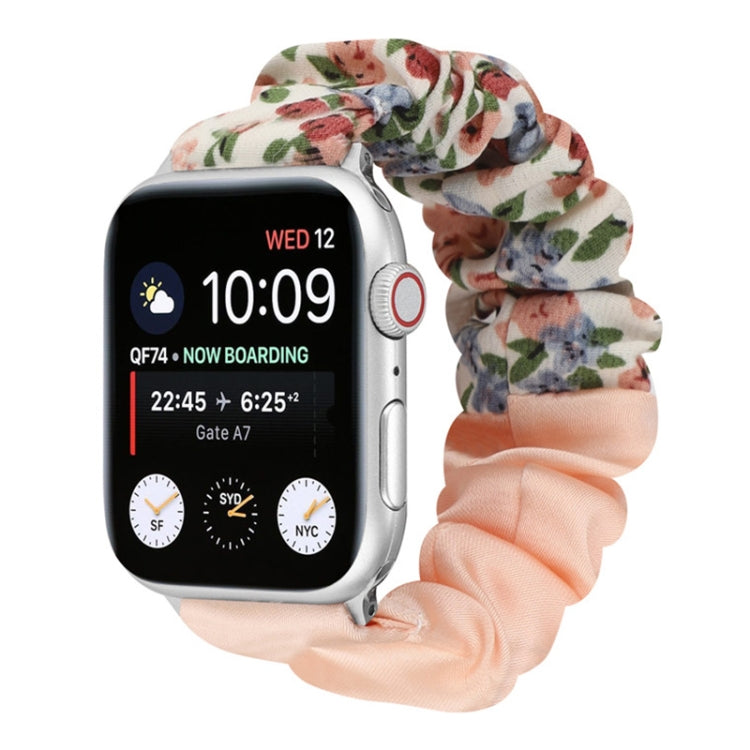 Butterfly Pattern Hair Ring Cloth Watch Strap, For Apple Watch Ultra 49mm / Series 8&7 45mm / SE 2&6&SE&5&4 44mm / 3&2&1 42mm, For Apple Watch Series 8&7 41mm / SE 2&6&SE&5&4 40mm / 3&2&1 38mm������������������������������������������������������������...