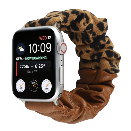Leather Leopard Pattern Stitching Watch Strap, For Series 7 45mm / 6 & SE & 5 & 4 44mm / 3 & 2 & 1 42mm, For Series 7 41mm / 6 & SE & 5 & 4 40mm / 3 & 2 & 1 38mm