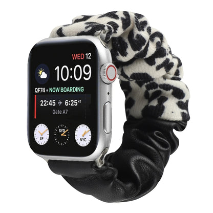 Leather Leopard Pattern Stitching Watch Strap, For Series 7 45mm / 6 & SE & 5 & 4 44mm / 3 & 2 & 1 42mm, For Series 7 41mm / 6 & SE & 5 & 4 40mm / 3 & 2 & 1 38mm