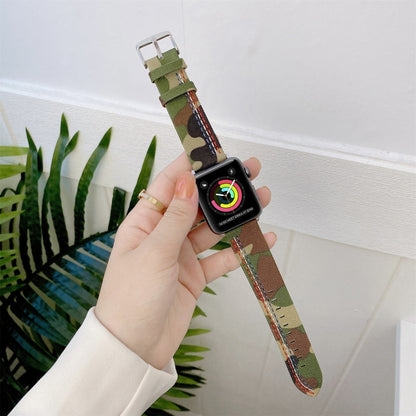 Three Lines Canvas Replacement Strap Watchband, For Apple Watch Series 7  41mm / & 6 & SE & 5 & 4 40mm, For Apple Watch Series  7  45mm / & 6 & SE & 5 & 4 44mm
