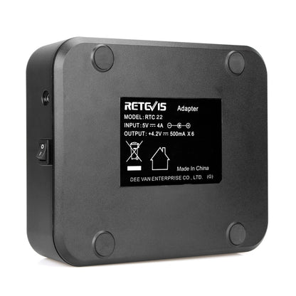 RETEVIS RTC22 Multi-function Six-Way Walkie Talkie Charger for Retevis RT22,, RTC22 US Plug, RTC22 EU Plug