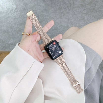 Color Matching Seven Beads Steel Replacement Strap Watchband, For Apple Watch Series 7  41mm / & 6 & SE & 5 & 4 40mm, For Apple Watch Series  7  45mm / & 6 & SE & 5 & 4 44mm