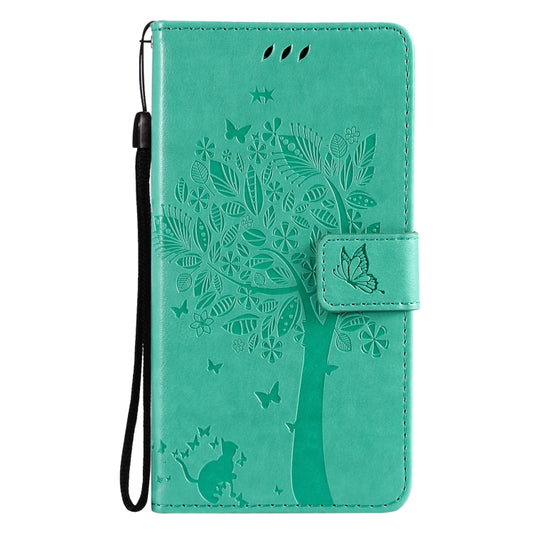 Tree & Cat Pattern Pressed Printing Horizontal Flip PU Leather Case with Holder & Card Slots & Wallet & Lanyard, For LG Stylo 7 5G / 4G, For OPPO F19 / A74 4G, For OPPO A93 5G / A74 5G, For OPPO A94 4G / F19 Pro / Reno 5F                               ...