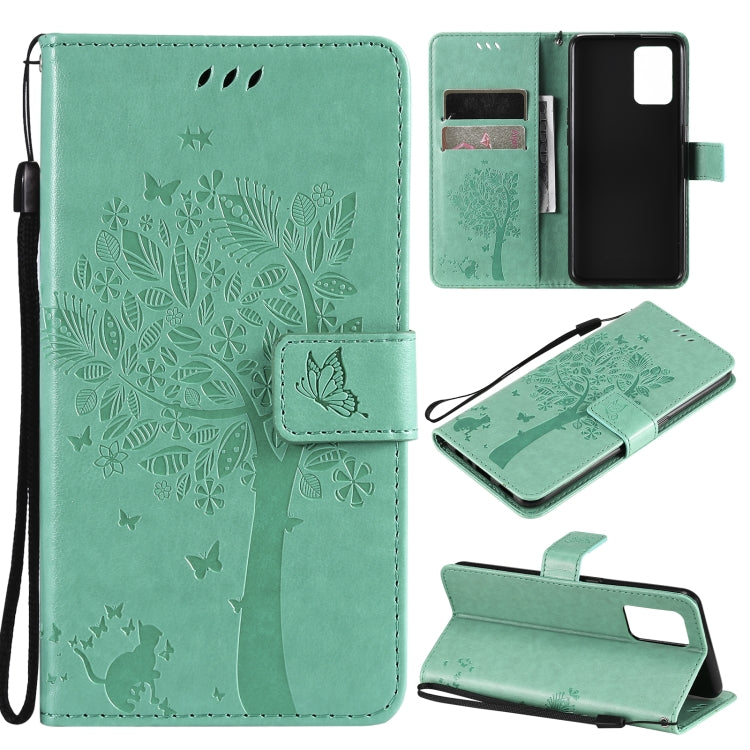 Tree & Cat Pattern Pressed Printing Horizontal Flip PU Leather Case with Holder & Card Slots & Wallet & Lanyard, For LG Stylo 7 5G / 4G, For OPPO F19 / A74 4G, For OPPO A93 5G / A74 5G, For OPPO A94 4G / F19 Pro / Reno 5F                               ...