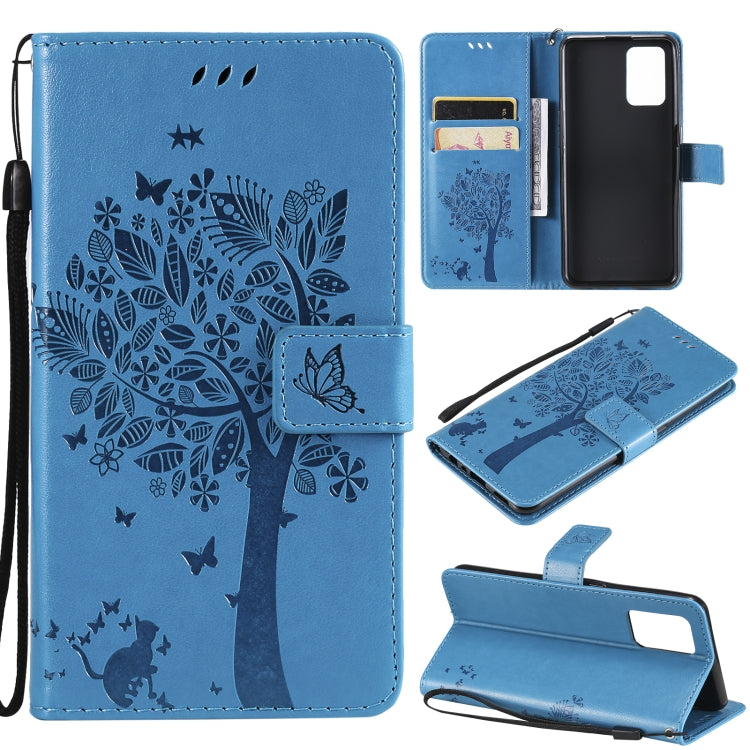 Tree & Cat Pattern Pressed Printing Horizontal Flip PU Leather Case with Holder & Card Slots & Wallet & Lanyard, For LG Stylo 7 5G / 4G, For OPPO F19 / A74 4G, For OPPO A93 5G / A74 5G, For OPPO A94 4G / F19 Pro / Reno 5F                               ...