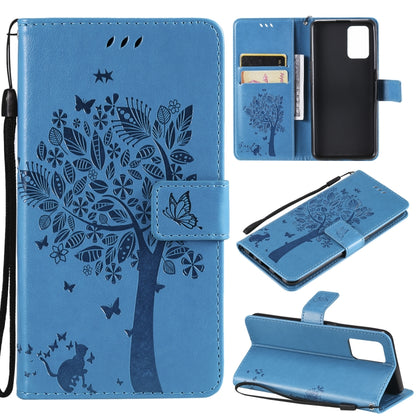 Tree & Cat Pattern Pressed Printing Horizontal Flip PU Leather Case with Holder & Card Slots & Wallet & Lanyard, For LG Stylo 7 5G / 4G, For OPPO F19 / A74 4G, For OPPO A93 5G / A74 5G, For OPPO A94 4G / F19 Pro / Reno 5F                               ...