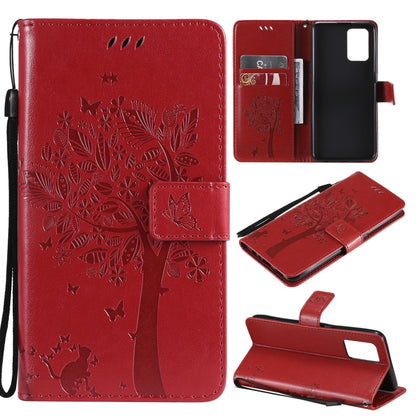 Tree & Cat Pattern Pressed Printing Horizontal Flip PU Leather Case with Holder & Card Slots & Wallet & Lanyard, For LG Stylo 7 5G / 4G, For OPPO F19 / A74 4G, For OPPO A93 5G / A74 5G, For OPPO A94 4G / F19 Pro / Reno 5F                               ...