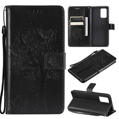 Tree & Cat Pattern Pressed Printing Horizontal Flip PU Leather Case with Holder & Card Slots & Wallet & Lanyard, For LG Stylo 7 5G / 4G, For OPPO F19 / A74 4G, For OPPO A93 5G / A74 5G, For OPPO A94 4G / F19 Pro / Reno 5F                               ...