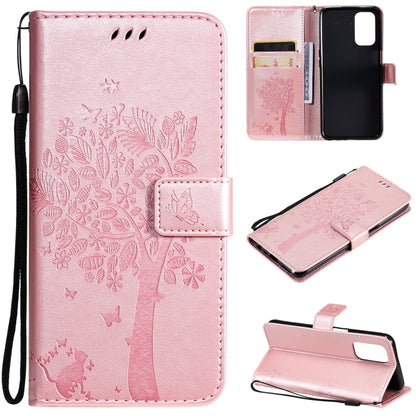 Tree & Cat Pattern Pressed Printing Horizontal Flip PU Leather Case with Holder & Card Slots & Wallet & Lanyard, For LG Stylo 7 5G / 4G, For OPPO F19 / A74 4G, For OPPO A93 5G / A74 5G, For OPPO A94 4G / F19 Pro / Reno 5F                               ...