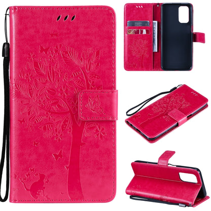 Tree & Cat Pattern Pressed Printing Horizontal Flip PU Leather Case with Holder & Card Slots & Wallet & Lanyard, For LG Stylo 7 5G / 4G, For OPPO F19 / A74 4G, For OPPO A93 5G / A74 5G, For OPPO A94 4G / F19 Pro / Reno 5F                               ...