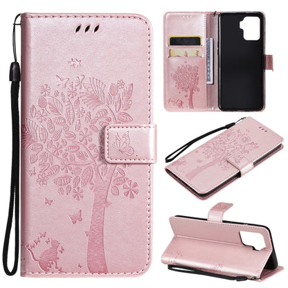 Tree & Cat Pattern Pressed Printing Horizontal Flip PU Leather Case with Holder & Card Slots & Wallet & Lanyard, For LG Stylo 7 5G / 4G, For OPPO F19 / A74 4G, For OPPO A93 5G / A74 5G, For OPPO A94 4G / F19 Pro / Reno 5F                               ...