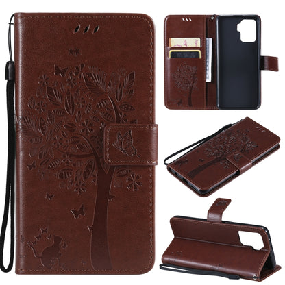Tree & Cat Pattern Pressed Printing Horizontal Flip PU Leather Case with Holder & Card Slots & Wallet & Lanyard, For LG Stylo 7 5G / 4G, For OPPO F19 / A74 4G, For OPPO A93 5G / A74 5G, For OPPO A94 4G / F19 Pro / Reno 5F                               ...