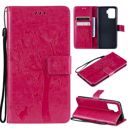 Tree & Cat Pattern Pressed Printing Horizontal Flip PU Leather Case with Holder & Card Slots & Wallet & Lanyard, For LG Stylo 7 5G / 4G, For OPPO F19 / A74 4G, For OPPO A93 5G / A74 5G, For OPPO A94 4G / F19 Pro / Reno 5F                               ...