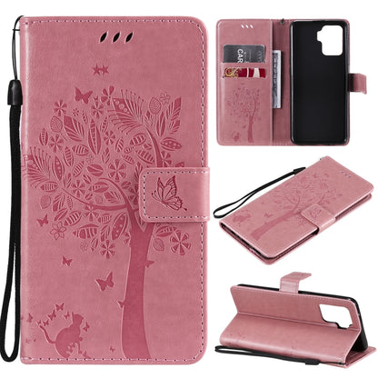Tree & Cat Pattern Pressed Printing Horizontal Flip PU Leather Case with Holder & Card Slots & Wallet & Lanyard, For LG Stylo 7 5G / 4G, For OPPO F19 / A74 4G, For OPPO A93 5G / A74 5G, For OPPO A94 4G / F19 Pro / Reno 5F                               ...
