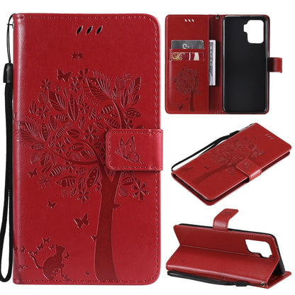 Tree & Cat Pattern Pressed Printing Horizontal Flip PU Leather Case with Holder & Card Slots & Wallet & Lanyard, For LG Stylo 7 5G / 4G, For OPPO F19 / A74 4G, For OPPO A93 5G / A74 5G, For OPPO A94 4G / F19 Pro / Reno 5F                               ...