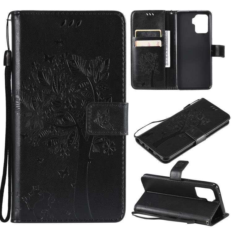Tree & Cat Pattern Pressed Printing Horizontal Flip PU Leather Case with Holder & Card Slots & Wallet & Lanyard, For LG Stylo 7 5G / 4G, For OPPO F19 / A74 4G, For OPPO A93 5G / A74 5G, For OPPO A94 4G / F19 Pro / Reno 5F                               ...