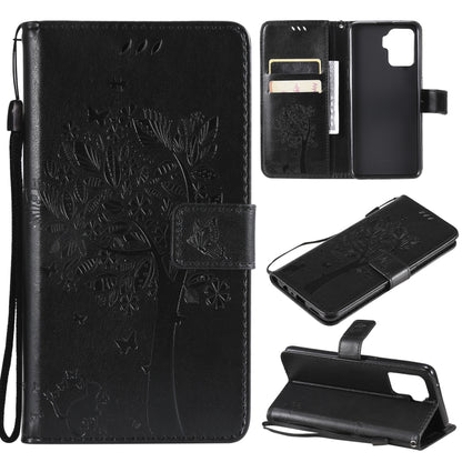 Tree & Cat Pattern Pressed Printing Horizontal Flip PU Leather Case with Holder & Card Slots & Wallet & Lanyard, For LG Stylo 7 5G / 4G, For OPPO F19 / A74 4G, For OPPO A93 5G / A74 5G, For OPPO A94 4G / F19 Pro / Reno 5F                               ...