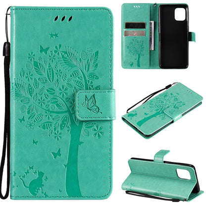 Tree & Cat Pattern Pressed Printing Horizontal Flip PU Leather Case with Holder & Card Slots & Wallet & Lanyard, For LG Stylo 7 5G / 4G, For OPPO F19 / A74 4G, For OPPO A93 5G / A74 5G, For OPPO A94 4G / F19 Pro / Reno 5F                               ...