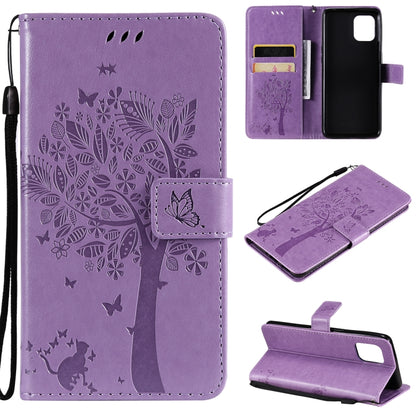 Tree & Cat Pattern Pressed Printing Horizontal Flip PU Leather Case with Holder & Card Slots & Wallet & Lanyard, For LG Stylo 7 5G / 4G, For OPPO F19 / A74 4G, For OPPO A93 5G / A74 5G, For OPPO A94 4G / F19 Pro / Reno 5F                               ...