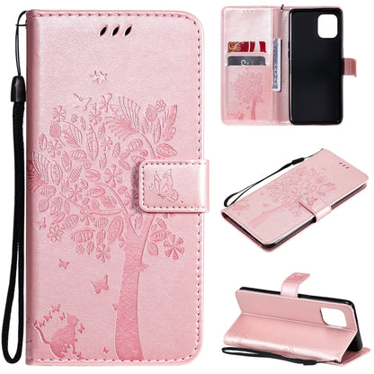Tree & Cat Pattern Pressed Printing Horizontal Flip PU Leather Case with Holder & Card Slots & Wallet & Lanyard, For LG Stylo 7 5G / 4G, For OPPO F19 / A74 4G, For OPPO A93 5G / A74 5G, For OPPO A94 4G / F19 Pro / Reno 5F                               ...