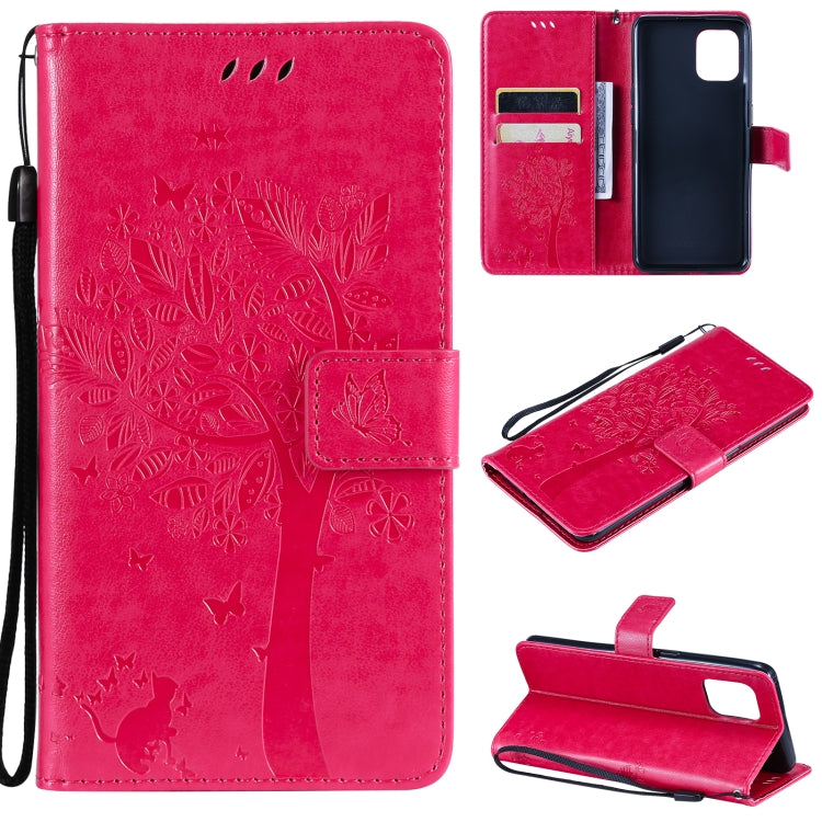 Tree & Cat Pattern Pressed Printing Horizontal Flip PU Leather Case with Holder & Card Slots & Wallet & Lanyard, For LG Stylo 7 5G / 4G, For OPPO F19 / A74 4G, For OPPO A93 5G / A74 5G, For OPPO A94 4G / F19 Pro / Reno 5F                               ...