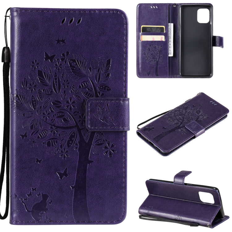 Tree & Cat Pattern Pressed Printing Horizontal Flip PU Leather Case with Holder & Card Slots & Wallet & Lanyard, For LG Stylo 7 5G / 4G, For OPPO F19 / A74 4G, For OPPO A93 5G / A74 5G, For OPPO A94 4G / F19 Pro / Reno 5F                               ...