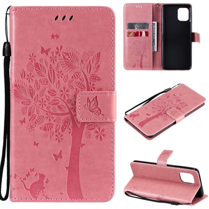 Tree & Cat Pattern Pressed Printing Horizontal Flip PU Leather Case with Holder & Card Slots & Wallet & Lanyard, For LG Stylo 7 5G / 4G, For OPPO F19 / A74 4G, For OPPO A93 5G / A74 5G, For OPPO A94 4G / F19 Pro / Reno 5F                               ...