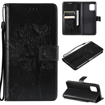 Tree & Cat Pattern Pressed Printing Horizontal Flip PU Leather Case with Holder & Card Slots & Wallet & Lanyard, For LG Stylo 7 5G / 4G, For OPPO F19 / A74 4G, For OPPO A93 5G / A74 5G, For OPPO A94 4G / F19 Pro / Reno 5F                               ...