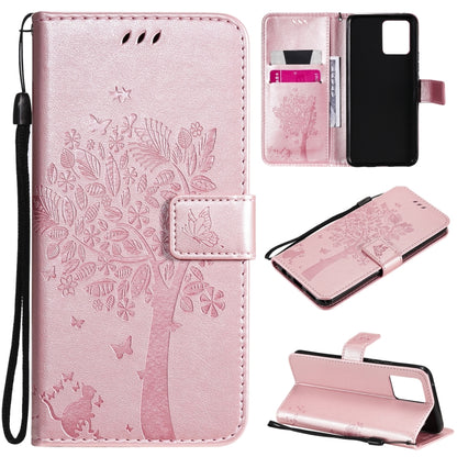 Tree & Cat Pattern Pressed Printing Horizontal Flip PU Leather Case with Holder & Card Slots & Wallet & Lanyard, For LG Stylo 7 5G / 4G, For OPPO F19 / A74 4G, For OPPO A93 5G / A74 5G, For OPPO A94 4G / F19 Pro / Reno 5F                               ...