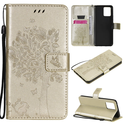 Tree & Cat Pattern Pressed Printing Horizontal Flip PU Leather Case with Holder & Card Slots & Wallet & Lanyard, For LG Stylo 7 5G / 4G, For OPPO F19 / A74 4G, For OPPO A93 5G / A74 5G, For OPPO A94 4G / F19 Pro / Reno 5F                               ...