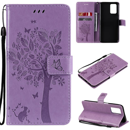 Tree & Cat Pattern Pressed Printing Horizontal Flip PU Leather Case with Holder & Card Slots & Wallet & Lanyard, For LG Stylo 7 5G / 4G, For OPPO F19 / A74 4G, For OPPO A93 5G / A74 5G, For OPPO A94 4G / F19 Pro / Reno 5F                               ...