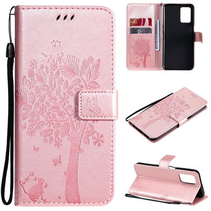 Tree & Cat Pattern Pressed Printing Horizontal Flip PU Leather Case with Holder & Card Slots & Wallet & Lanyard, For LG Stylo 7 5G / 4G, For OPPO F19 / A74 4G, For OPPO A93 5G / A74 5G, For OPPO A94 4G / F19 Pro / Reno 5F                               ...