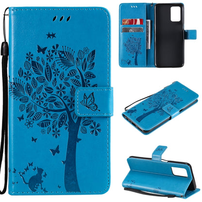 Tree & Cat Pattern Pressed Printing Horizontal Flip PU Leather Case with Holder & Card Slots & Wallet & Lanyard, For LG Stylo 7 5G / 4G, For OPPO F19 / A74 4G, For OPPO A93 5G / A74 5G, For OPPO A94 4G / F19 Pro / Reno 5F                               ...