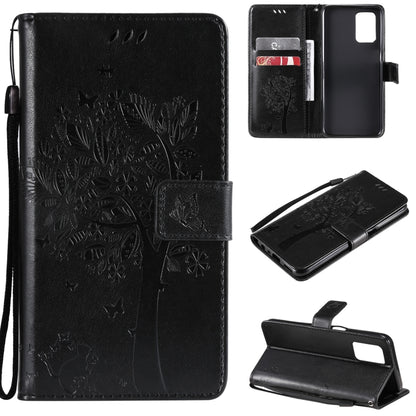 Tree & Cat Pattern Pressed Printing Horizontal Flip PU Leather Case with Holder & Card Slots & Wallet & Lanyard, For LG Stylo 7 5G / 4G, For OPPO F19 / A74 4G, For OPPO A93 5G / A74 5G, For OPPO A94 4G / F19 Pro / Reno 5F                               ...