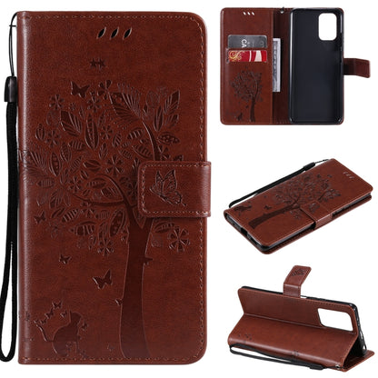 Tree & Cat Pattern Pressed Printing Horizontal Flip PU Leather Case with Holder & Card Slots & Wallet & Lanyard, For Xiaomi Redmi Note 10 4G, For Xiaomi Redmi Note 10 Pro, For Samsung Galaxy A32 4G, For Samsung Galaxy S21 FE, For Xiaomi Mi 11 Lite 5G  ...