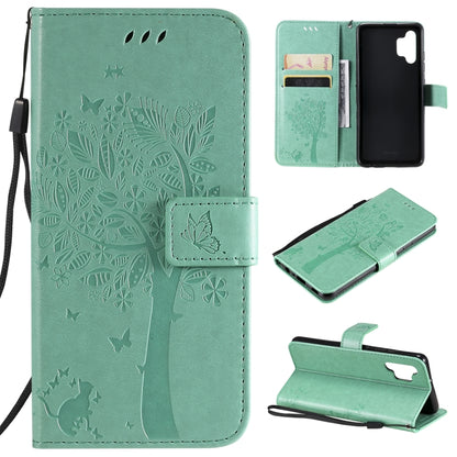 Tree & Cat Pattern Pressed Printing Horizontal Flip PU Leather Case with Holder & Card Slots & Wallet & Lanyard, For Xiaomi Redmi Note 10 4G, For Xiaomi Redmi Note 10 Pro, For Samsung Galaxy A32 4G, For Samsung Galaxy S21 FE, For Xiaomi Mi 11 Lite 5G  ...