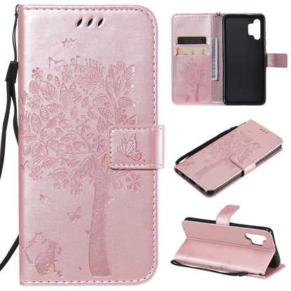 Tree & Cat Pattern Pressed Printing Horizontal Flip PU Leather Case with Holder & Card Slots & Wallet & Lanyard, For Xiaomi Redmi Note 10 4G, For Xiaomi Redmi Note 10 Pro, For Samsung Galaxy A32 4G, For Samsung Galaxy S21 FE, For Xiaomi Mi 11 Lite 5G  ...