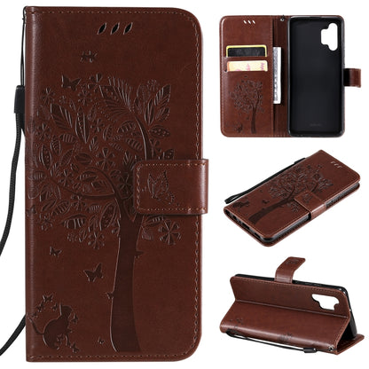 Tree & Cat Pattern Pressed Printing Horizontal Flip PU Leather Case with Holder & Card Slots & Wallet & Lanyard, For Xiaomi Redmi Note 10 4G, For Xiaomi Redmi Note 10 Pro, For Samsung Galaxy A32 4G, For Samsung Galaxy S21 FE, For Xiaomi Mi 11 Lite 5G  ...