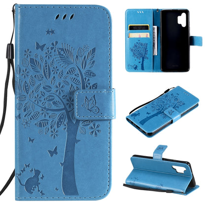Tree & Cat Pattern Pressed Printing Horizontal Flip PU Leather Case with Holder & Card Slots & Wallet & Lanyard, For Xiaomi Redmi Note 10 4G, For Xiaomi Redmi Note 10 Pro, For Samsung Galaxy A32 4G, For Samsung Galaxy S21 FE, For Xiaomi Mi 11 Lite 5G  ...