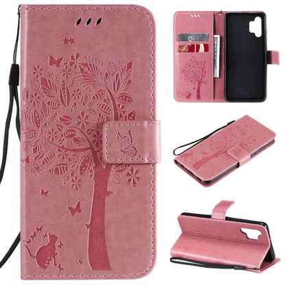 Tree & Cat Pattern Pressed Printing Horizontal Flip PU Leather Case with Holder & Card Slots & Wallet & Lanyard, For Xiaomi Redmi Note 10 4G, For Xiaomi Redmi Note 10 Pro, For Samsung Galaxy A32 4G, For Samsung Galaxy S21 FE, For Xiaomi Mi 11 Lite 5G  ...