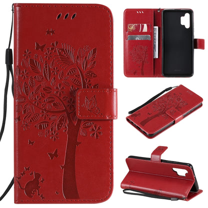 Tree & Cat Pattern Pressed Printing Horizontal Flip PU Leather Case with Holder & Card Slots & Wallet & Lanyard, For Xiaomi Redmi Note 10 4G, For Xiaomi Redmi Note 10 Pro, For Samsung Galaxy A32 4G, For Samsung Galaxy S21 FE, For Xiaomi Mi 11 Lite 5G  ...