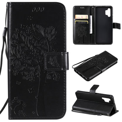 Tree & Cat Pattern Pressed Printing Horizontal Flip PU Leather Case with Holder & Card Slots & Wallet & Lanyard, For Xiaomi Redmi Note 10 4G, For Xiaomi Redmi Note 10 Pro, For Samsung Galaxy A32 4G, For Samsung Galaxy S21 FE, For Xiaomi Mi 11 Lite 5G  ...