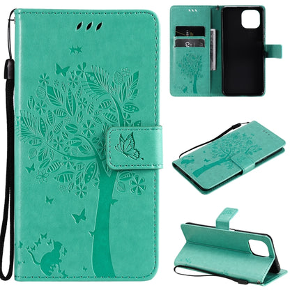 Tree & Cat Pattern Pressed Printing Horizontal Flip PU Leather Case with Holder & Card Slots & Wallet & Lanyard, For Xiaomi Redmi Note 10 4G, For Xiaomi Redmi Note 10 Pro, For Samsung Galaxy A32 4G, For Samsung Galaxy S21 FE, For Xiaomi Mi 11 Lite 5G  ...
