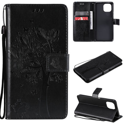 Tree & Cat Pattern Pressed Printing Horizontal Flip PU Leather Case with Holder & Card Slots & Wallet & Lanyard, For Xiaomi Redmi Note 10 4G, For Xiaomi Redmi Note 10 Pro, For Samsung Galaxy A32 4G, For Samsung Galaxy S21 FE, For Xiaomi Mi 11 Lite 5G  ...