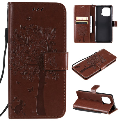 Tree & Cat Pattern Pressed Printing Horizontal Flip PU Leather Case with Holder & Card Slots & Wallet & Lanyard, For Xiaomi Redmi Note 10 4G, For Xiaomi Redmi Note 10 Pro, For Samsung Galaxy A32 4G, For Samsung Galaxy S21 FE, For Xiaomi Mi 11 Lite 5G  ...