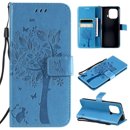 Tree & Cat Pattern Pressed Printing Horizontal Flip PU Leather Case with Holder & Card Slots & Wallet & Lanyard, For Xiaomi Redmi Note 10 4G, For Xiaomi Redmi Note 10 Pro, For Samsung Galaxy A32 4G, For Samsung Galaxy S21 FE, For Xiaomi Mi 11 Lite 5G  ...