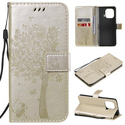 Tree & Cat Pattern Pressed Printing Horizontal Flip PU Leather Case with Holder & Card Slots & Wallet & Lanyard, For Xiaomi Redmi Note 10 4G, For Xiaomi Redmi Note 10 Pro, For Samsung Galaxy A32 4G, For Samsung Galaxy S21 FE, For Xiaomi Mi 11 Lite 5G  ...