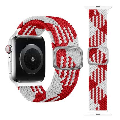 Buckle Braided Elastic Strap Watch Band For Apple Watch Series 9&8&7 41mm / SE 3&SE 2&6&SE&5&4 40mm / 3&2&1 38mm(Rainbow Color), For Apple Watch Ultra 49mm / Series 8&7 45mm / SE 2&6&SE&5&4 44mm / 3&2&1 42mm���������������������������������������������...