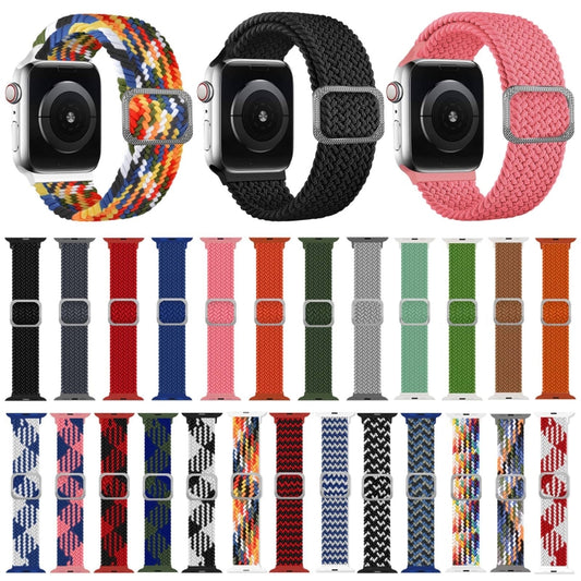 Buckle Braided Elastic Strap Watch Band For Apple Watch Series 9&8&7 41mm / SE 3&SE 2&6&SE&5&4 40mm / 3&2&1 38mm(Rainbow Color), For Apple Watch Ultra 49mm / Series 8&7 45mm / SE 2&6&SE&5&4 44mm / 3&2&1 42mm���������������������������������������������...