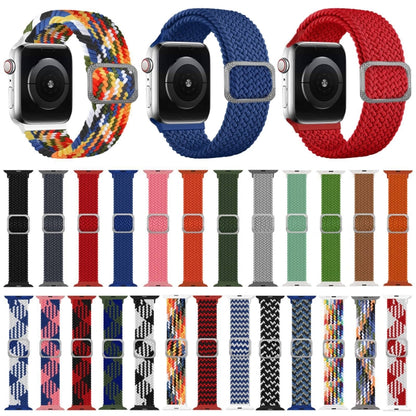 Buckle Braided Elastic Strap Watch Band For Apple Watch Series 9&8&7 41mm / SE 3&SE 2&6&SE&5&4 40mm / 3&2&1 38mm(Rainbow Color), For Apple Watch Series 8&7 41mm / SE 2&6&SE&5&4 40mm / 3&2&1 38mm                                                          ...
